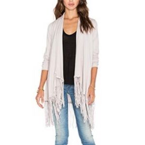 REVOLVE New York Auckland Fringe Cardigan Pearl Gray